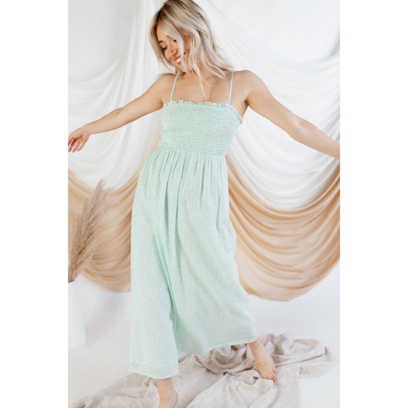 Billabong Mint Smocked Midi Dress - Picture 2 of 8
